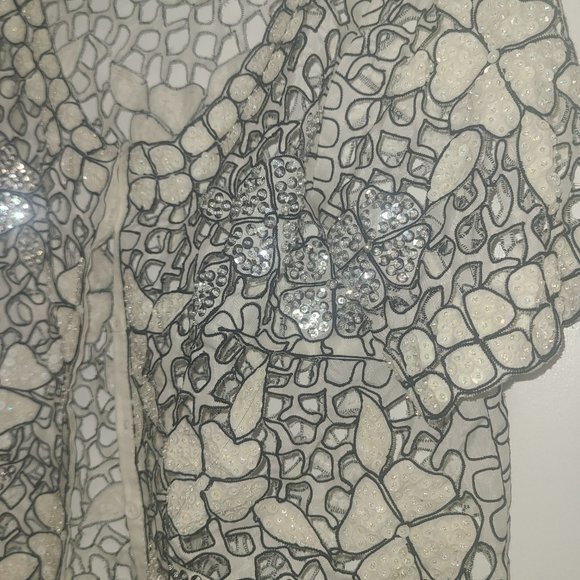 Vintage White Sequin Shirt/Jacket - Picture 5 of 5